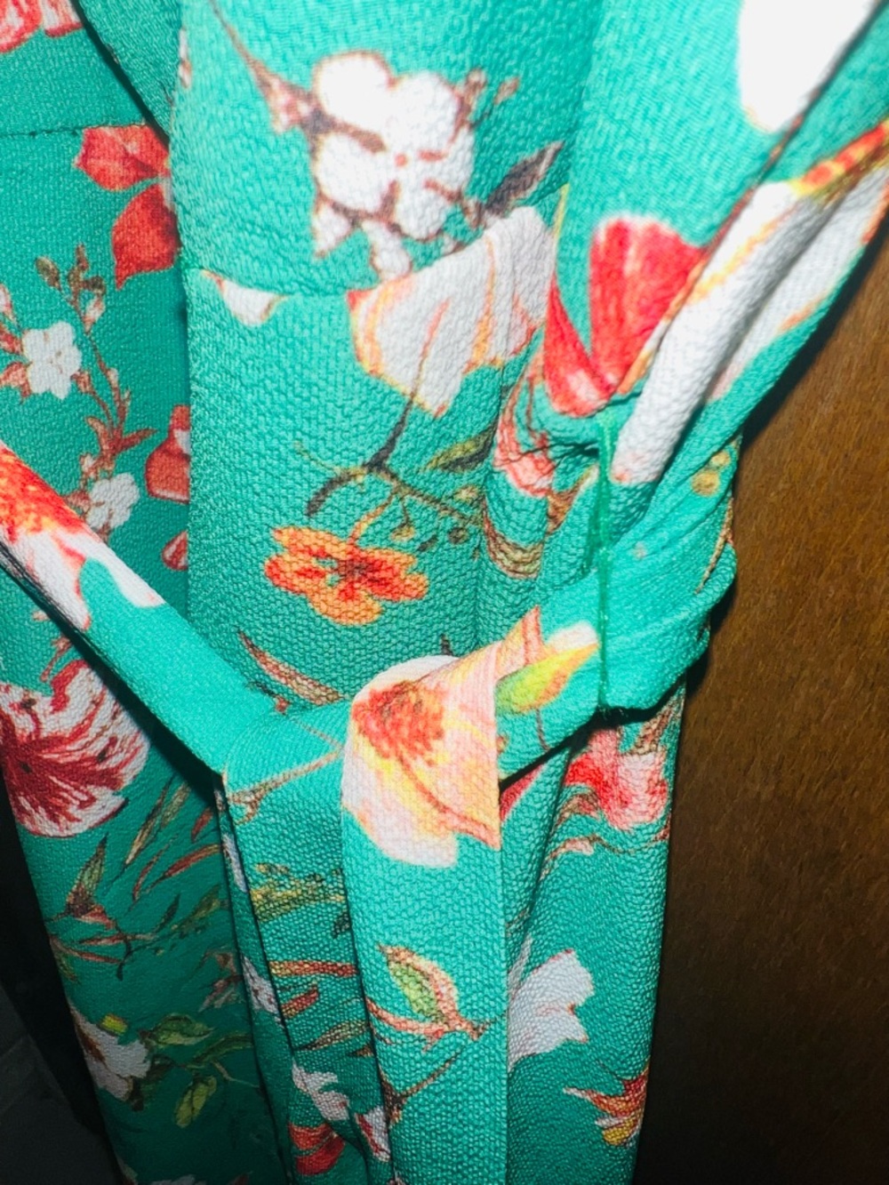 essue Teal Floral Maxi Dress with Spaghetti Straps - Picture 5 of 7